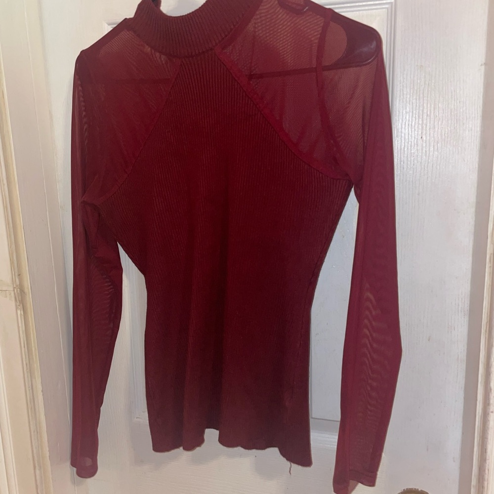 Almost Famous Red Asymmetrical Fitted Bodysuit